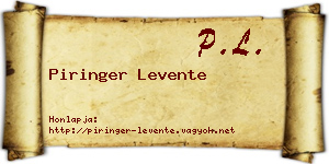 Piringer Levente névjegykártya