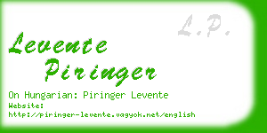 levente piringer business card